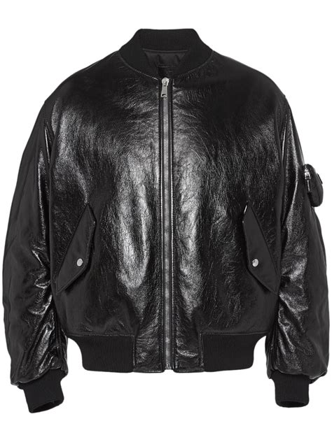 prada pilot jacket|Prada Nappa Leather Bomber Jacket .